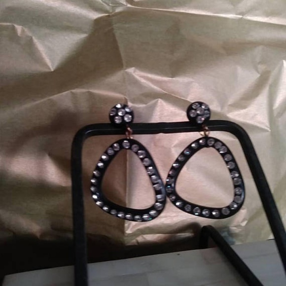 *1960's Rhinestones Clip On Earrings - Picture 2 of 3